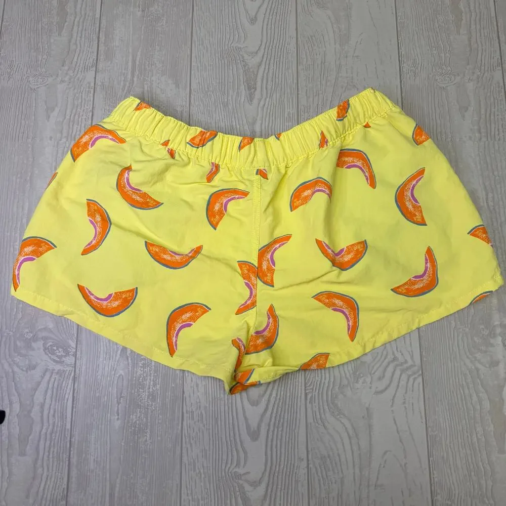 Patagonia Baggies Shorts Women's Medium Yellow Orange Cantaloupe Print